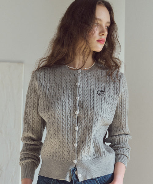 CROP KNIT CARDIGAN - 3 COLORS GREY