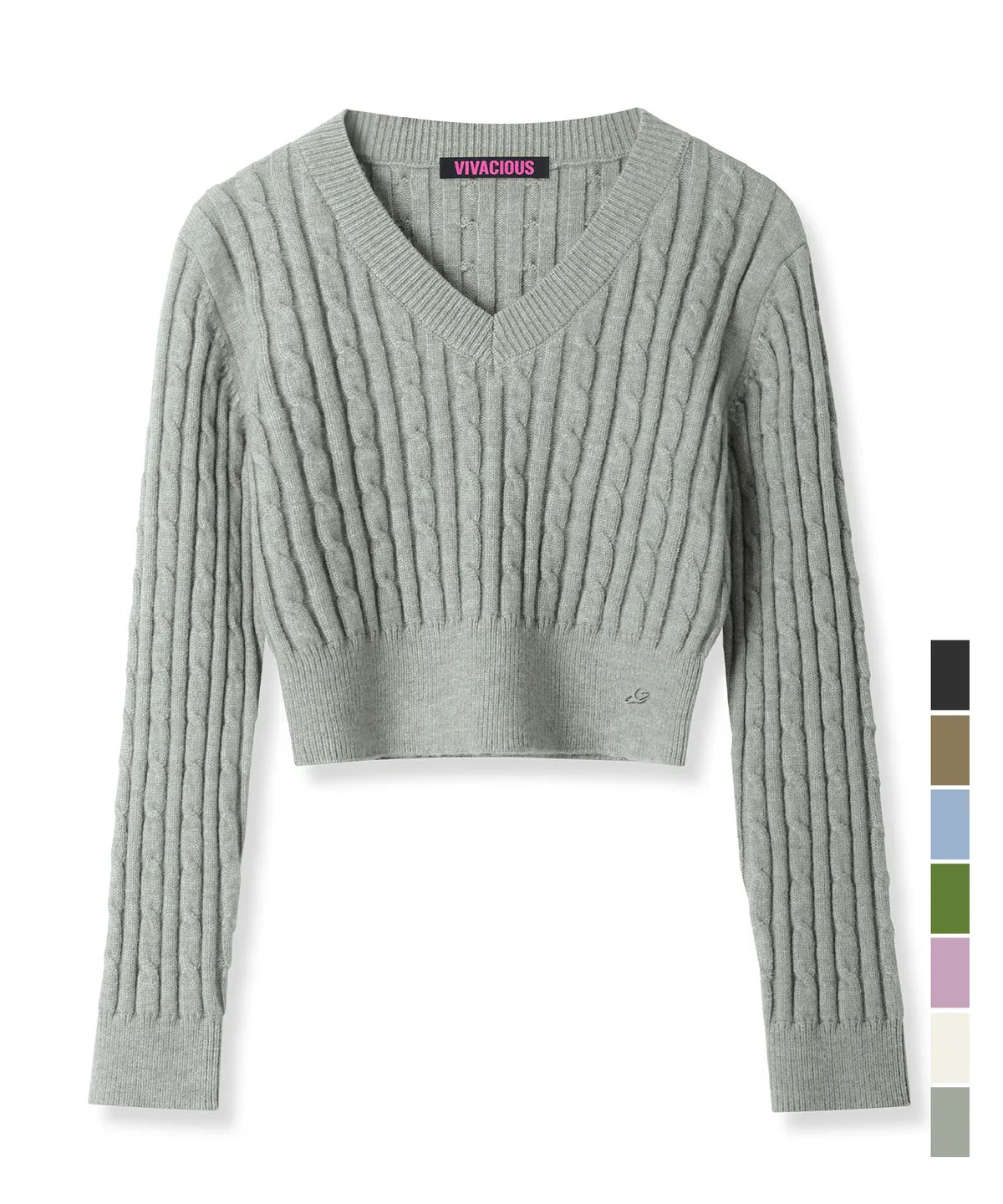 V-neck Cable Knit_7Colors