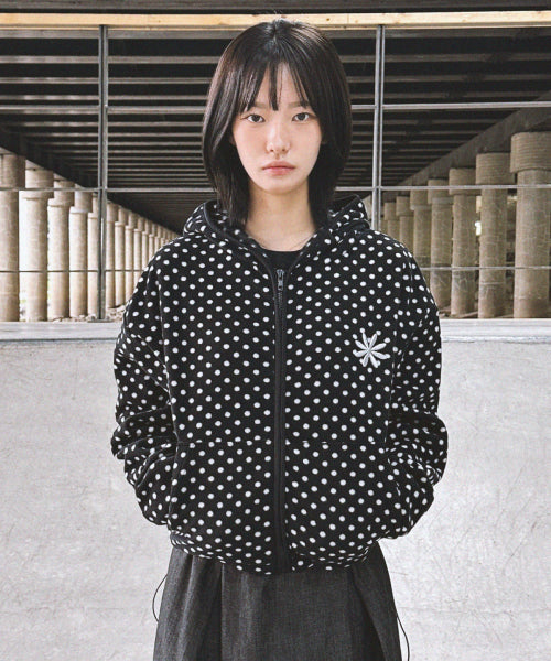 DOT HOODIE - 2 COLORS BLACK