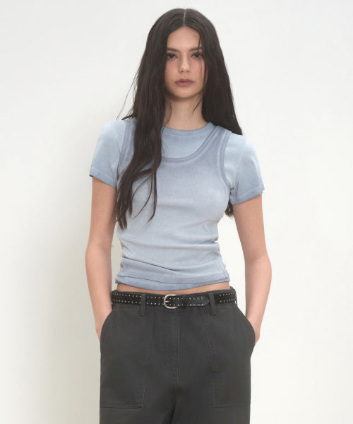 DIRTY DYED TANK TOP - 2 COLORS BLUE