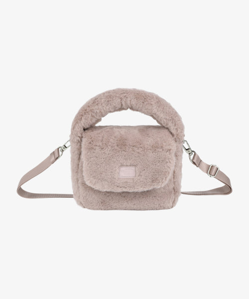 BUBBLY TOTE BAG MINI FUR GRAYISH PINK