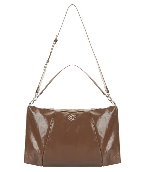NICOLE MEGA SQUARE SHOULDER BAG #徐睿知同款! - 3 COLORS BROWN
