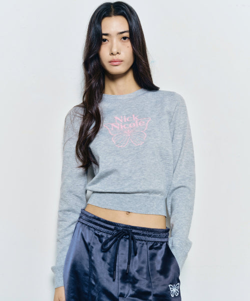 MINI BUTTERFLY SIGNATURE SLEEVE KNIT #徐睿知同款! - 6 COLORS PINK