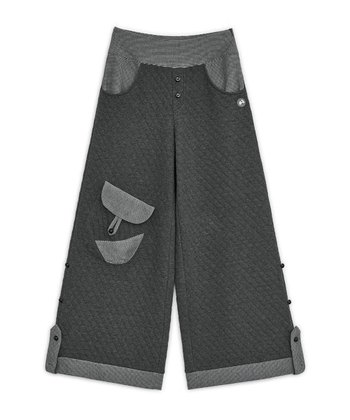 FLAP BUTTON PANTS - 2 COLORS GREY