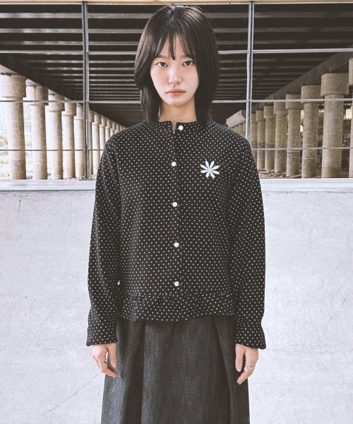 DOT DAISY LOGO KNIT CARDIGAN BLACK