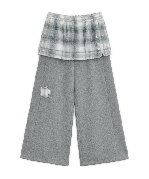 FLEECE SKIRT PANTS GREY