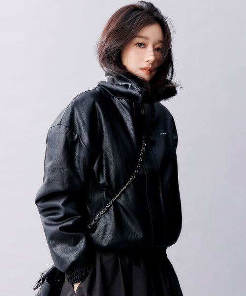 NICOLE FUR LEATHER MUSTANG #徐睿知同款! BLACK