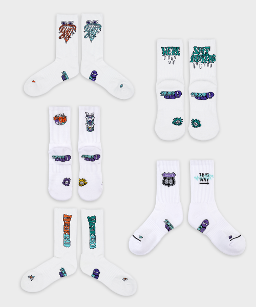 5-PACK COOLMAX SPORTS CREW SOCKS - 2 COLORS WHITE