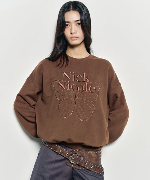 VOLUME BUTTERFLY SIGNATURE SWEATSHIRT #徐睿知同款! - 10 COLORS BROWN