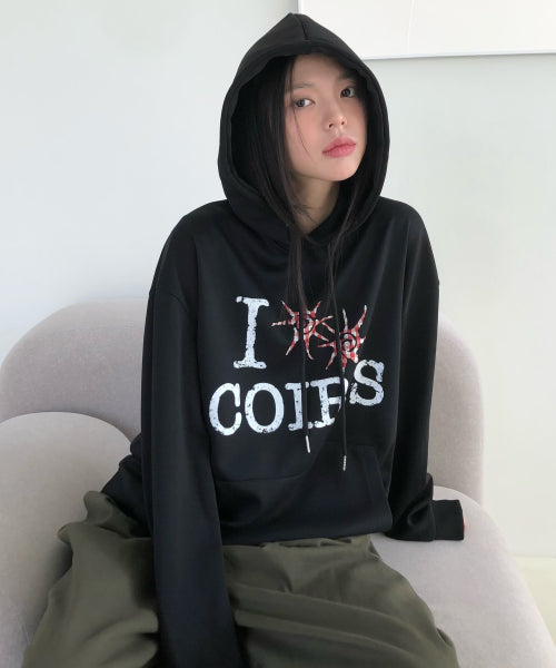TEE LOGO HOODIE TEE UNISEX - 2 COLORS BLACK
