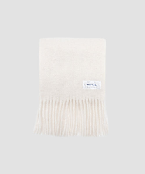 LACE LABEL HAIRY MUFFLER IVORY IVORY
