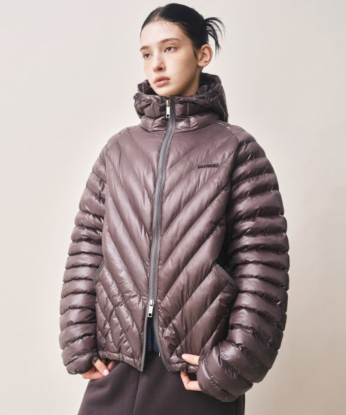 NICOLE LIGHT WEIGHT HOODY PADDING #徐睿知同款! - 6 COLORS CHARCOAL