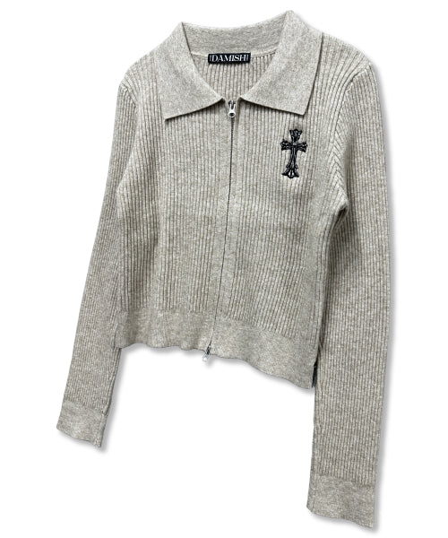 GOTHIC CROSS KNIT - 3 COLORS BEIGE