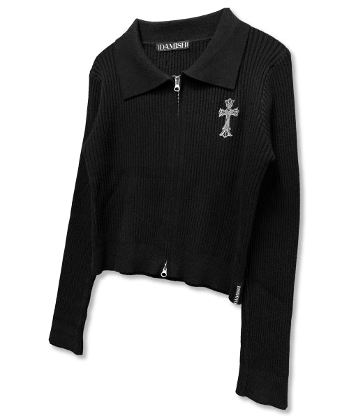 GOTHIC CROSS KNIT - 3 COLORS BLACK