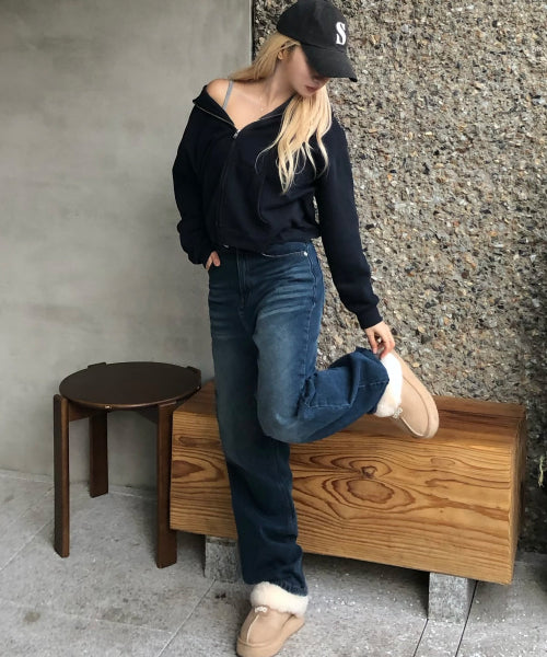 WOMEN WIDE DENIM PANTS - 2 COLORS INDIGO