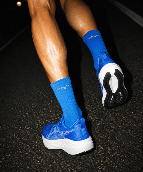 COOLMAX CUSHIONING RUNNING CREW SOCKS - 6 COLORS BLUE