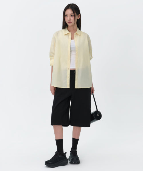 WOMENS RELAXED OXFORD SHIRT #韓韶禧同款! - 5 COLORS CREAM