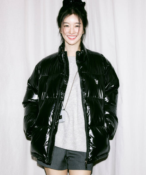 NICOLE BUTTERFLY GLOSSY PUFFER PADDING #徐睿知同款! - 3 COLORS BLACK