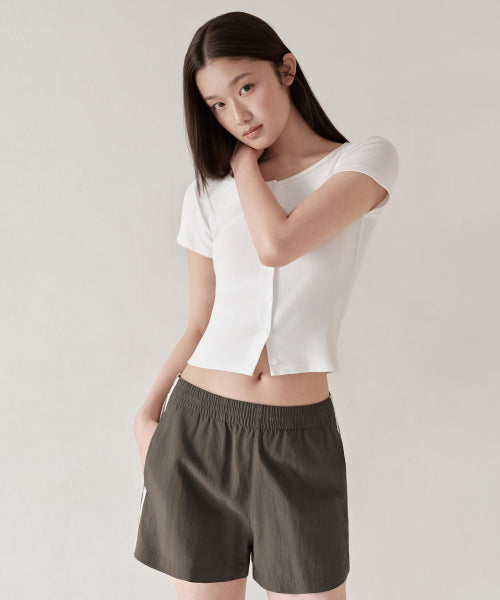 WOMENS LACE TRIM SHORT SLEEVE JERSEY CARDIGAN #韓韶禧同款! - 3 COLORS WHITE