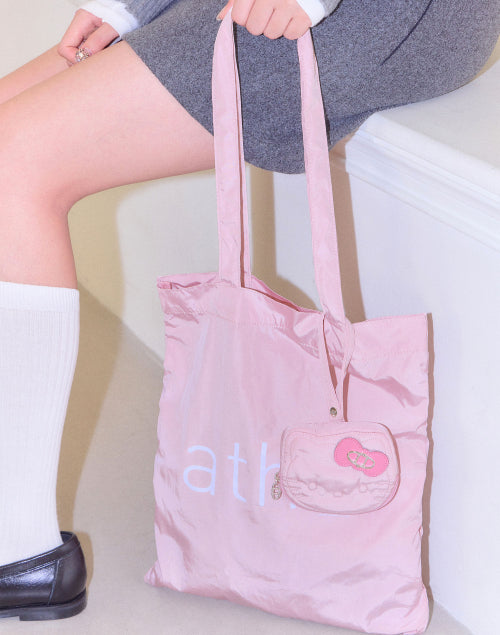 PINK POUCH KEYRING ECO BAG - 3 COLORS PINK