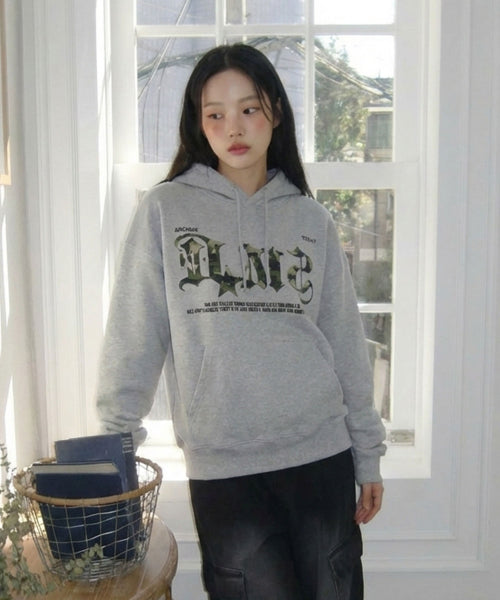 GOTHIC LOGO HOODIE - 2 COLORS GREY