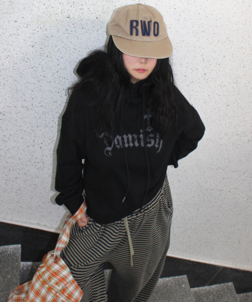 GOTHIC CROSS LETTERING HOODIE - 2 COLORS BLACK