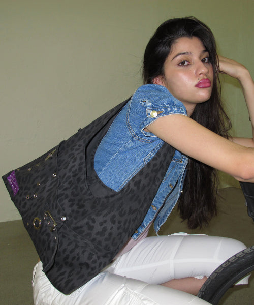 LAYOUT BAG (LEOPARD CHARCOAL) - 2 COLORS CHARCOAL