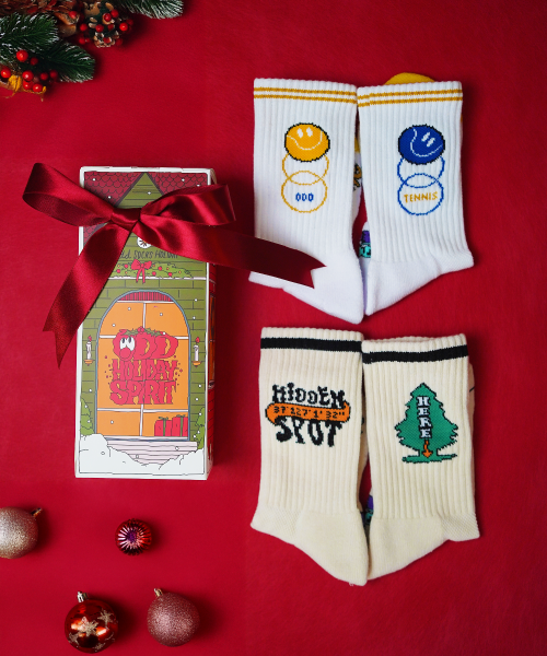 2-PACK COOLMAX CREW SOCKS CHRISTMAS SET AS SHOWN