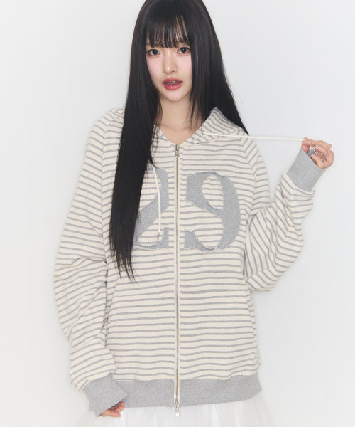 129 LOGO HOODIE GREY - 9 COLORS IVORY