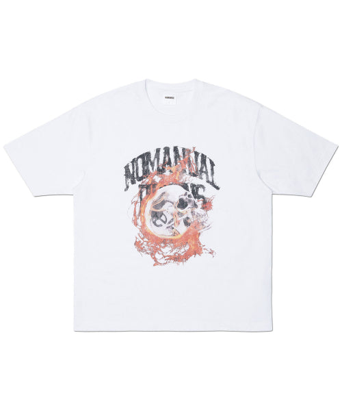 BLAZING SKULL T-SHIRT - BLACK - 2 COLORS