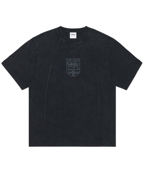 DUAL SLASH EMBLEM T-SHIRT - WASHED BLACK - 2 COLORS