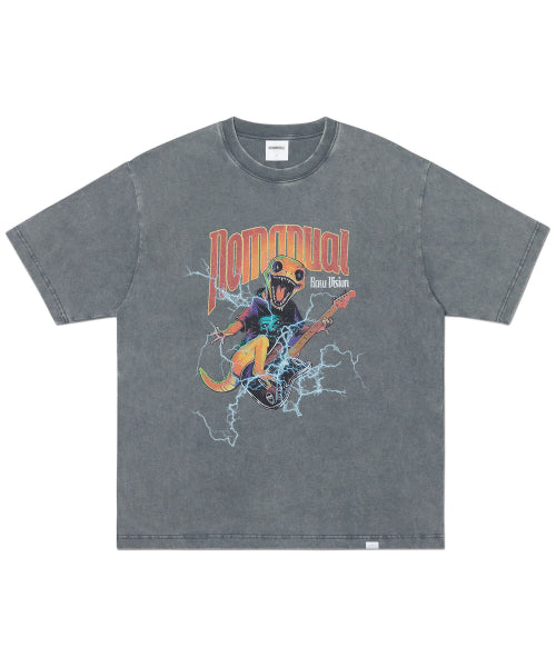 HEAVY METAL GECKO T-SHIRT - WASHED BLACK - 2 COLORS