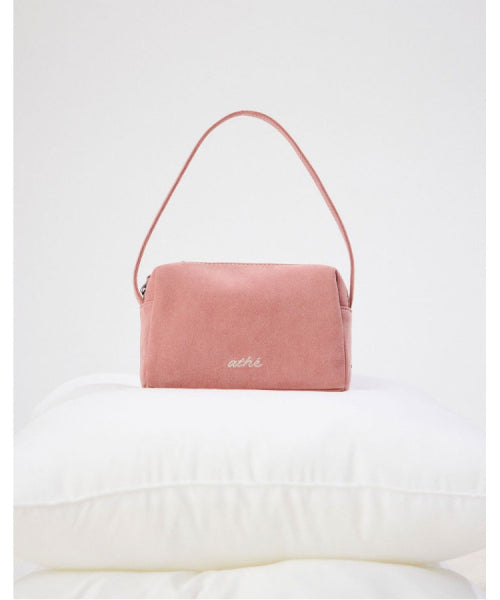 SUEDE FABRIC MINI TOTE PINK