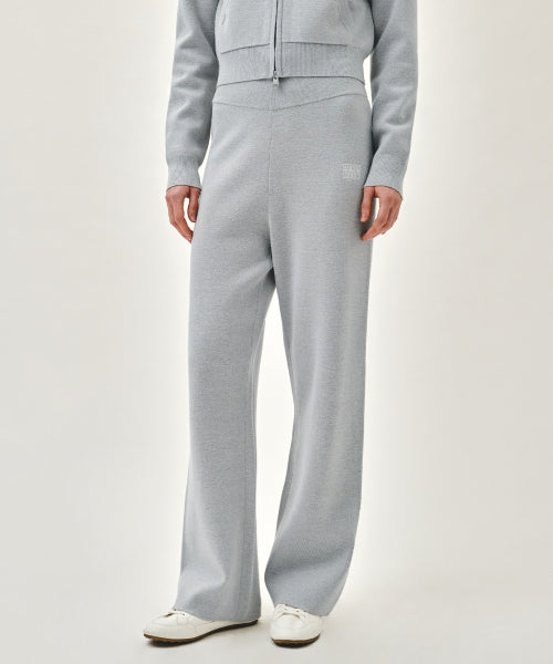 W CLASSIC LOGO KNIT PANTS - 4 COLORS GREY