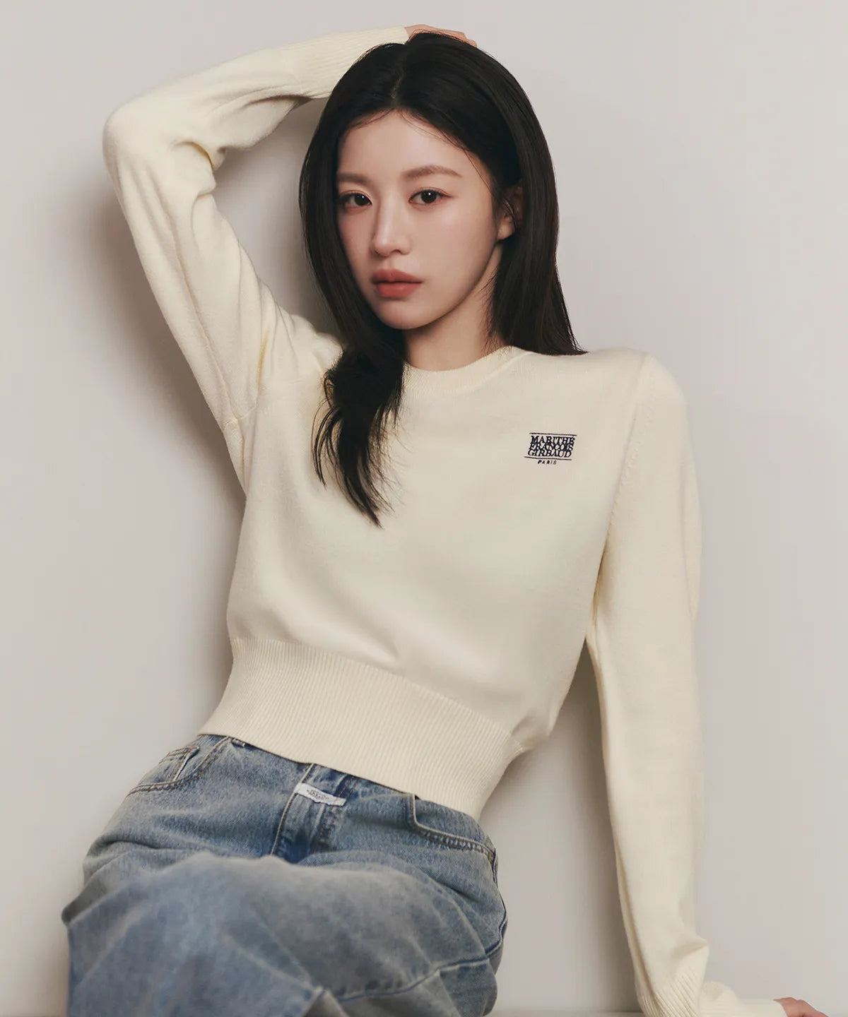 W SMALL CLASSIC LOGO CROP KNIT PULLOVER - 3 colors #高允真同款!