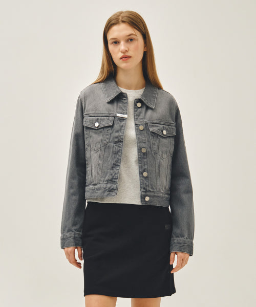 W DENIM TRUCKER JACKET - 2 COLORS GREY
