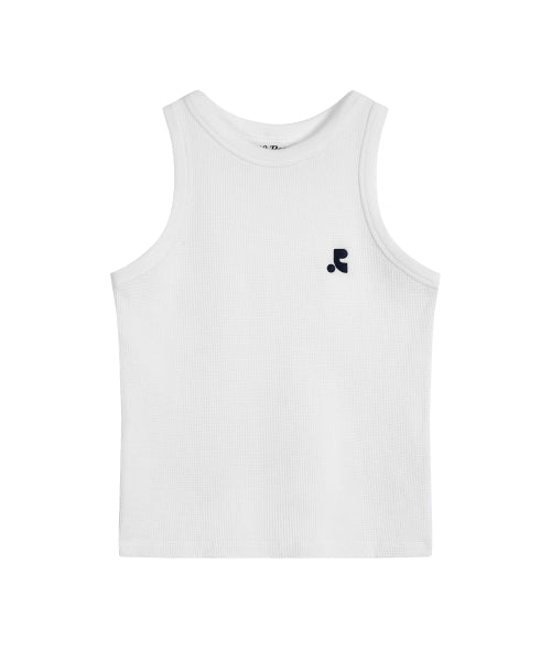 WAFFLE SLEEVELESS - 5 COLORS WHITE