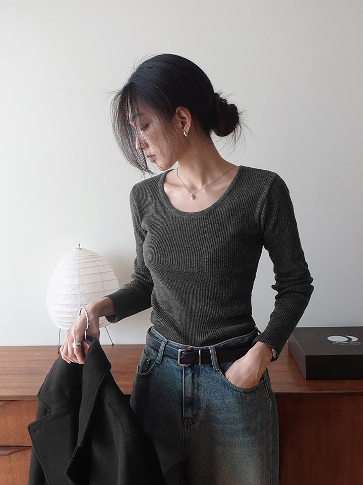 BAMBOO SOFT SLIM-FIT RIBBED KNIT - 6 COLORS