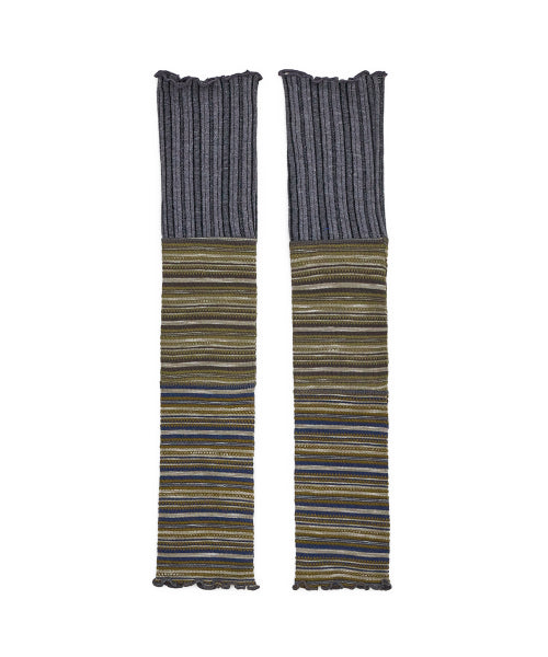 PATCHWORK CABLE LEG WARMER - 2 COLORS CHARCOAL