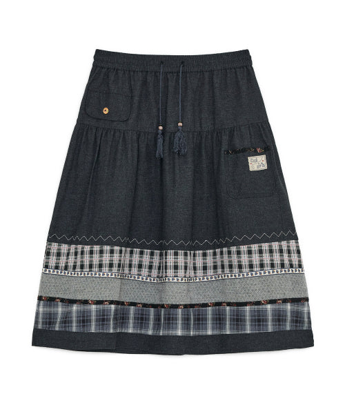 VINTAGE MIDI SKIRT - 2 COLORS BLACK