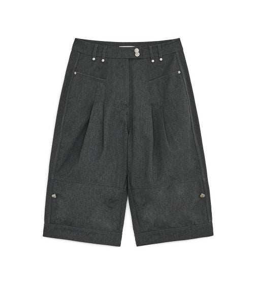 BALLOON PINTUCK CAPRI PANTS - 2 COLORS CHARCOAL