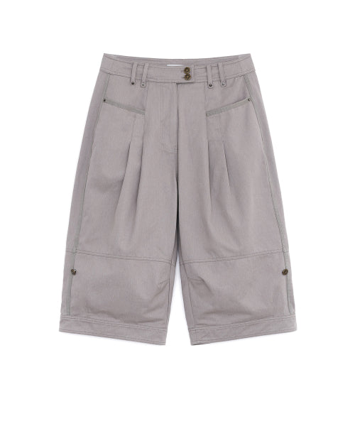 BALLOON PINTUCK CAPRI PANTS - 2 COLORS BEIGE