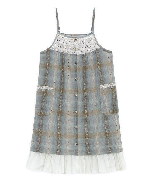 MORI BUTTON LAYERED DRESS - 2 COLORS GREEN