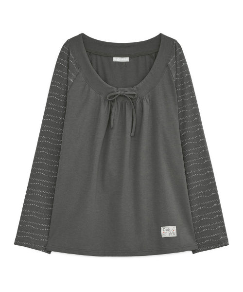 DRAWSTRING LONG SLEEVE - 3 COLORS CHARCOAL