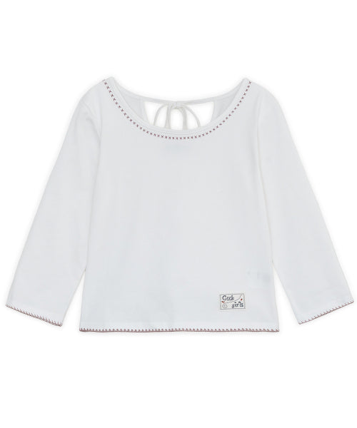 BAG RIBBON CAPRI SLEEVE TEE - 2 COLORS WHITE