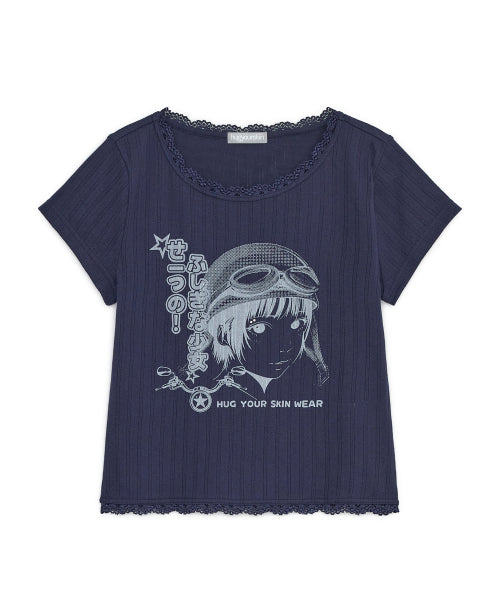 GEEK GIRL LACE TOP - 4 COLORS NAVY