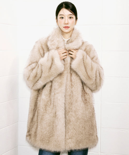 LUXE FUR MIDI JACKET #徐睿知同款! - 3 COLORS BEIGE