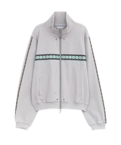 ETHNIC LINE TRACK ZIP-UP - 2 COLORS GREY