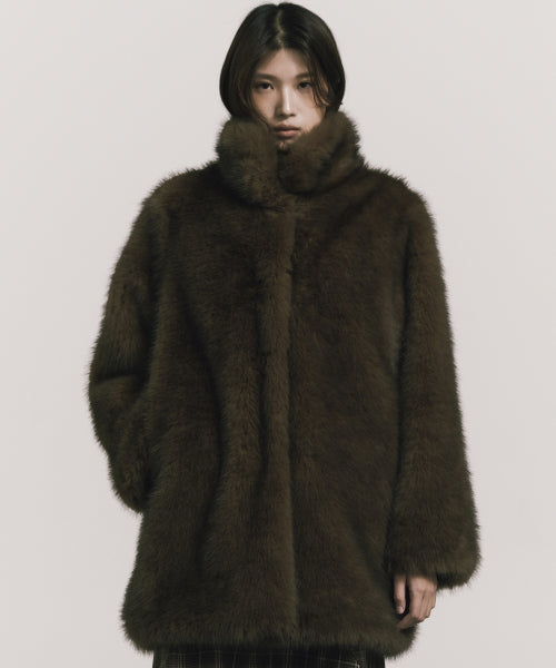 LUXE FUR MIDI JACKET #徐睿知同款! - 3 COLORS BROWN