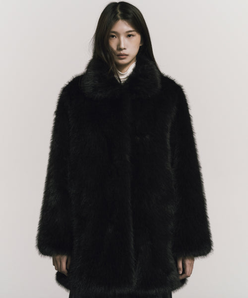 LUXE FUR MIDI JACKET #徐睿知同款! - 3 COLORS BLACK